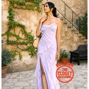 MANGO Draped Neckline Maxi Dress NWT